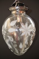 Hanglamp ingeslepen motieven bloemen