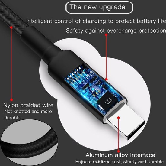 Iphone kabel met Automatische Stop Sensor - Overcharge Protection sterke... | bol.com