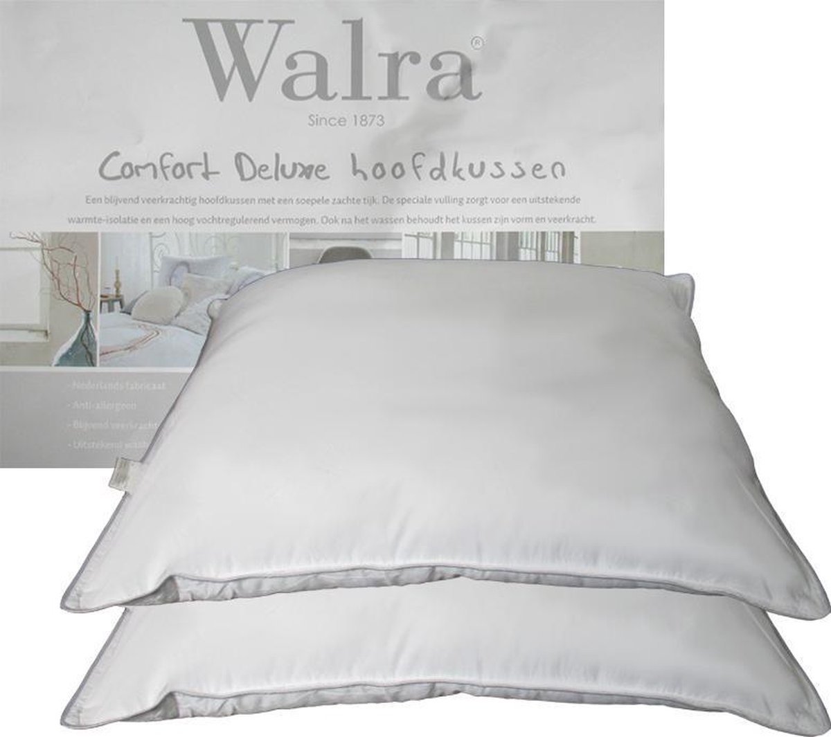 Geheim Zeebrasem Maladroit Walra Comfort Deluxe Hoofdkussen Set (2 Stuks) - Zacht - 60x70 cm | bol.com