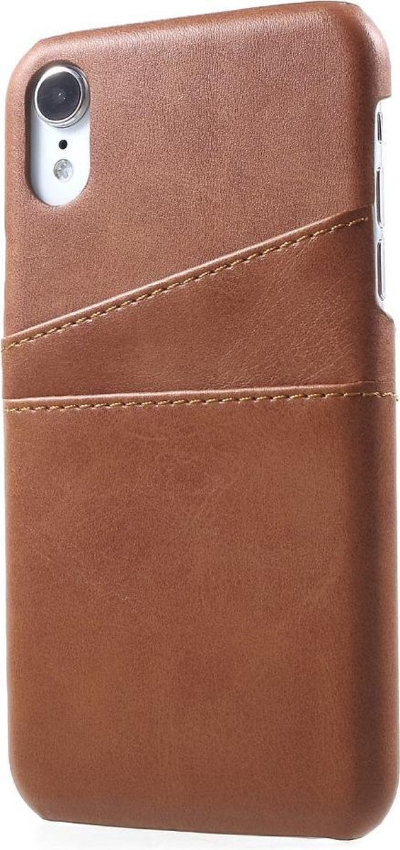 Casecentive Leren Wallet back case - Portemonnee hoesje - iPhone XR bruin