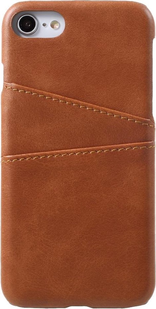 Casecentive Leren Wallet back case - Portemonnee hoesje - iPhone 7 / 8 / SE 2020 bruin