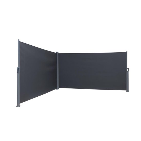 Instrueren dun Detective luxe Fikszo oprolbare antraciet windscherm 6 meter of 2 x 3meter in een  hoek plaatsbaar | bol.com