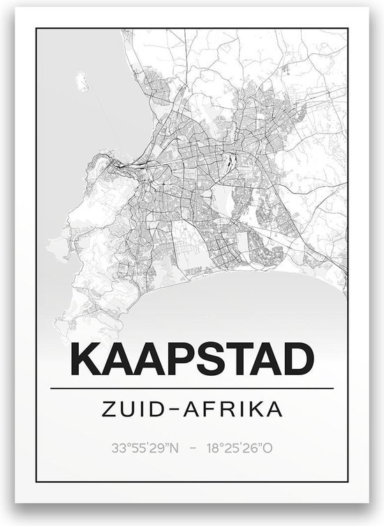 Poster/plattegrond KAAPSTAD - 30x40cm