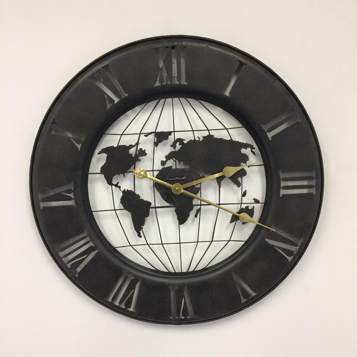 Wandklok Vintage World Black/Brown