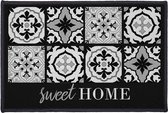 Deurmat - mozaiek - zwart / wit - entree mat - sweet home