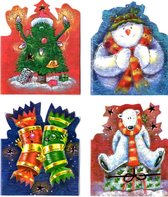 50 Luxe kerstkaarten met Gekleurde enveloppen - Serie Kinderen