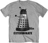 Dr. Who Heren Tshirt -S- Doctor Who Exterminate Grijs