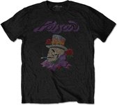 Poison Heren Tshirt -M- Smoking Skull Zwart