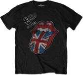 The Rolling Stones Heren Tshirt -L- Vintage British Tongue Zwart