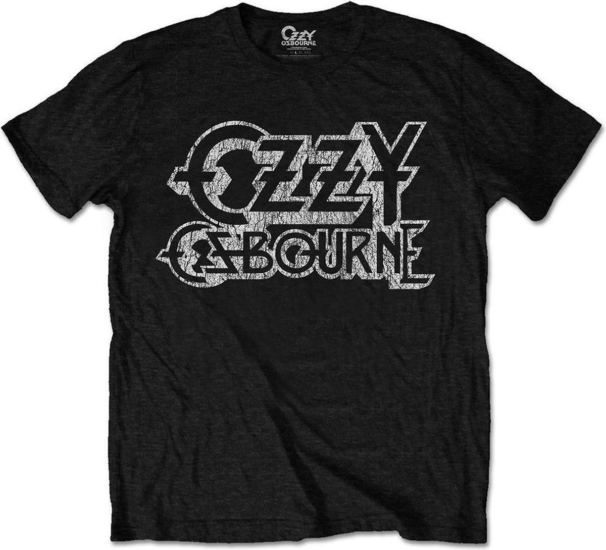 Ozzy Osbourne Heren Tshirt -XXL- Vintage Logo Zwart