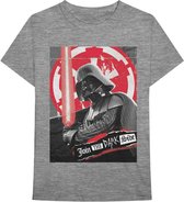 Star Wars Heren Tshirt -XL- Darth Rock Three Grijs