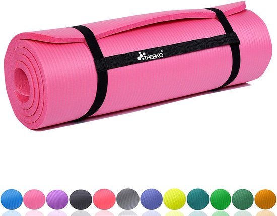 Sens Design Yogamat - Fitnessmat - 185x60 cm - 1,5 cm dik - Roze - Sens Design