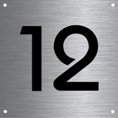 RVS huisnummer 12x12cm nummer 12