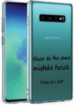 Samsung Galaxy S10 transparant siliconen hoesje - Grappige slogan