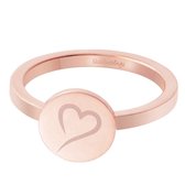Fashionthings Ring met hartje - Dames - 316 Stainless Steel - Rose goudkleurig - Maat 19