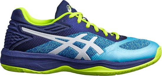 Chaussures de sport balistique Asics Gel-Netburner - Taille 42 - Femme - bleu clair / bleu foncé / jaune