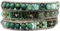 Bela Donaco Wikkelarmband Bohemian B6 - Facet Agaat - Afrikaanse Jade - Aventurijn - Tsjechisch glas Bela Donaco Wikkelarmband Bohemian B6 - Facet Agaat - Afrikaanse Jade - Aventurijn - Tsjechisch glas