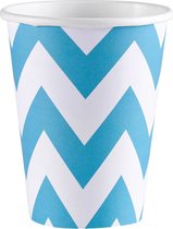 Feestbekers Waves 266 ml 8 Stuks Blauw