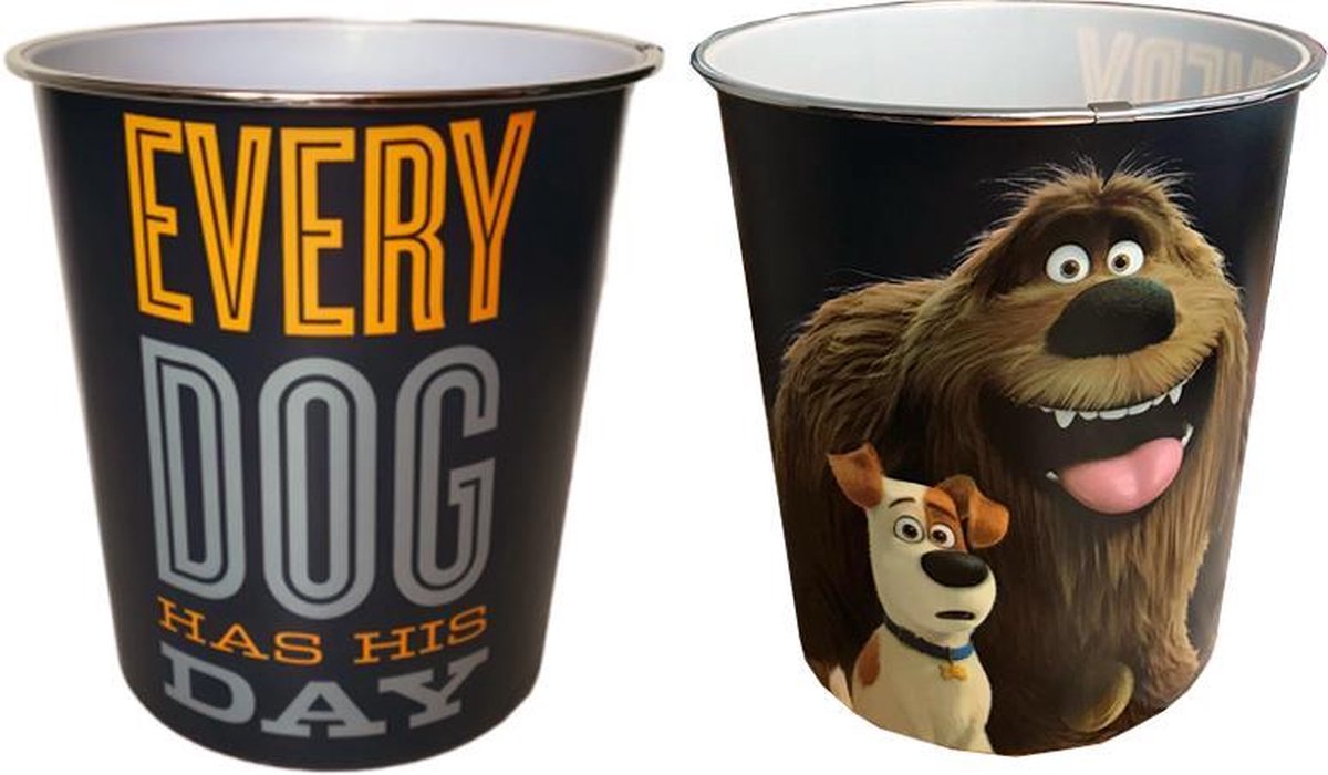 Secret Life of Pets vuilbakje donker - 22cm