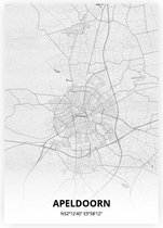 Apeldoorn plattegrond - A4 poster - Tekening stijl