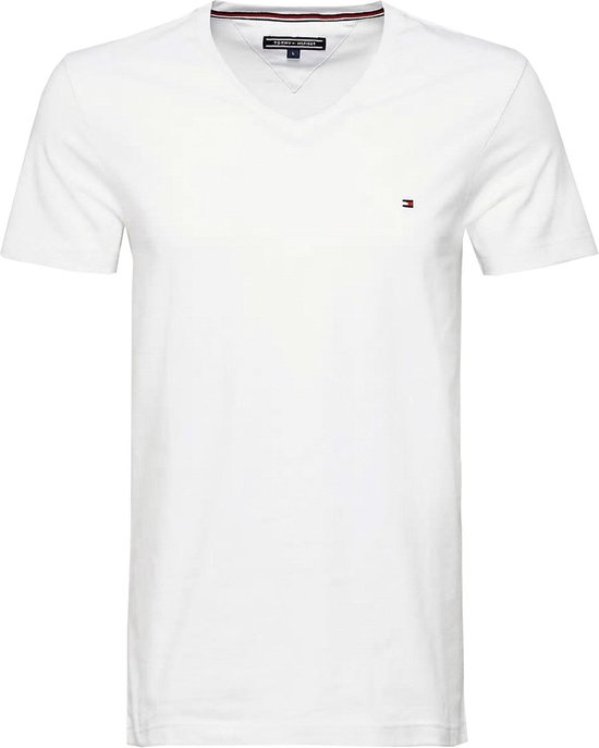 Tommy Hilfiger Tshirt Vhals Stretch Wit XXL Slimfit