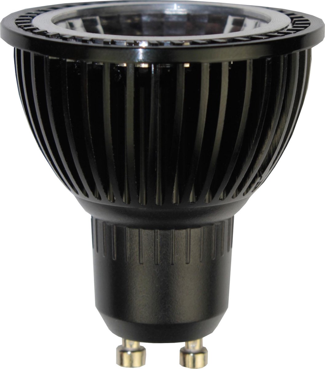 LED spot GU10 5W dimbaar, 400 lumen, 2700K warm wit, Ra>80, zwart aluminium, 220-240V