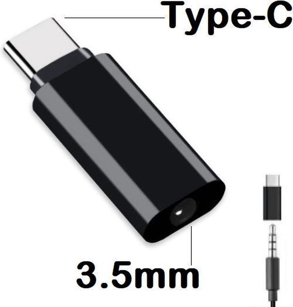 3.5mm Jack Koptelefoon naar Type-C USB C naar 3.5 Mm AUX Hoofdtelefoon Adapter...