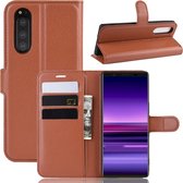 Sony Xperia 5 hoesje - 3-in-1 bookcase - bruin - GSM Hoesje - Telefoonhoesje Geschikt Voor: Sony Xperia 5