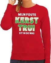 Foute kersttrui / sweater Mijn foute kerst trui zit in de was rood voor dames - kerstkleding / christmas outfit S (36)