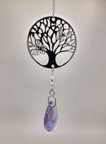 Tree of life kristallen raamhanger paars