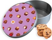 Boîte à biscuits Chocolats rond 15 x 15 x 5 cm