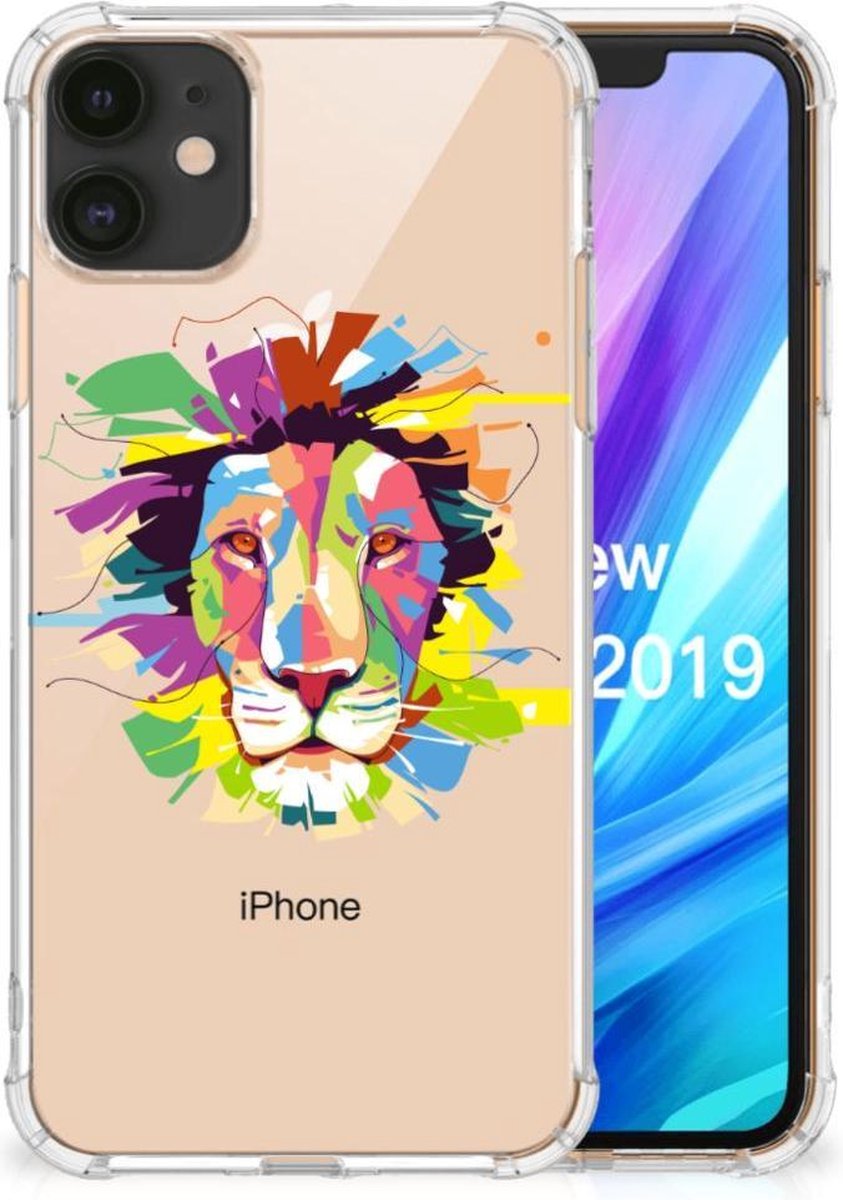 Apple iPhone 11 Stevig Bumper Hoesje Lion Color