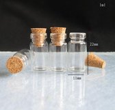 Glazen mini flesjes met kurk | 1ml | 50 stuks