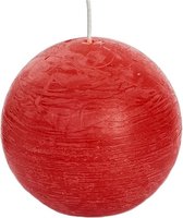 4x Bougies boules rustiques rouges 8 cm 24 heures de combustion - Bougies rondes sans odeur - Décorations pour la maison