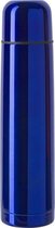 2x RVS thermosflessen/isoleerkannen 1 liter kobalt blauw - Thermoskan/warmhoudkan