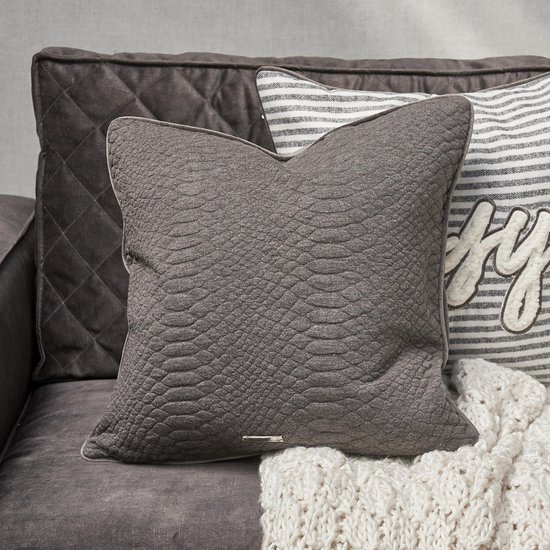 Rivièra Maison Cosy Texture Pillow Cover - Sierkussenhoes - 50x50cm - Grijs  | bol