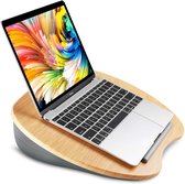 HN laptop standaard - Grijze kussen/ Hout