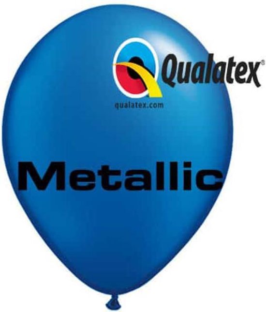 Qualatex Ballonnen Metallic Saffier Blauw 13 cm 100 stuks