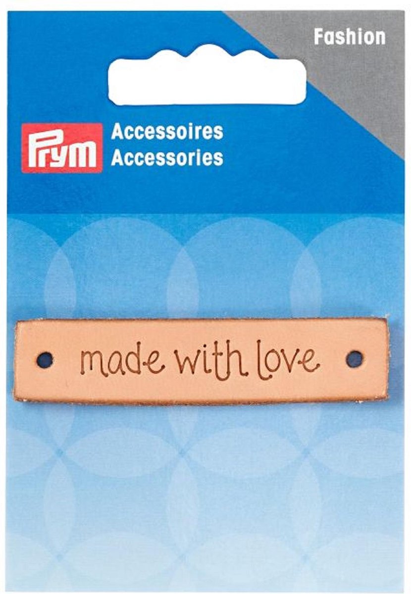 Afbeelding van product Prym label "made with love" leer rechthoek 403 797