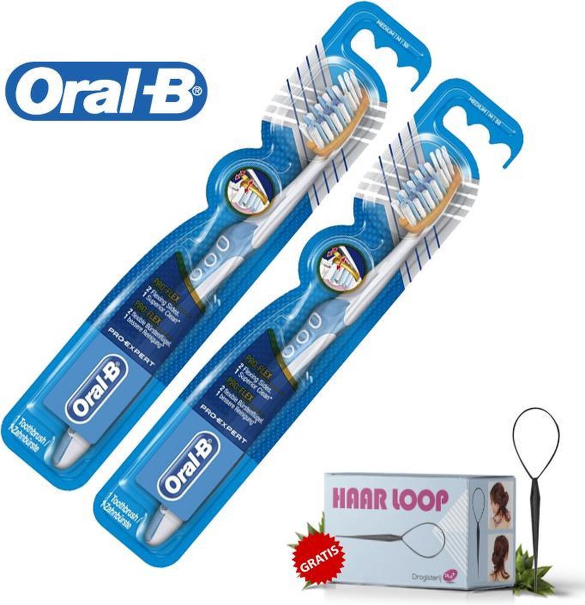 Oral B Duo Pack Pro Flex Pro Expert Tandenborstel + Haarloop