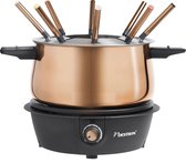 Bol.com Bestron elektrische Fonduepan met 8 fonduevorken elektrische Fondueset inclusief traploze temperatuurregelaar & spatbesc... aanbieding