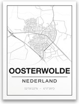 Poster/plattegrond OOSTERWOLDE - A4