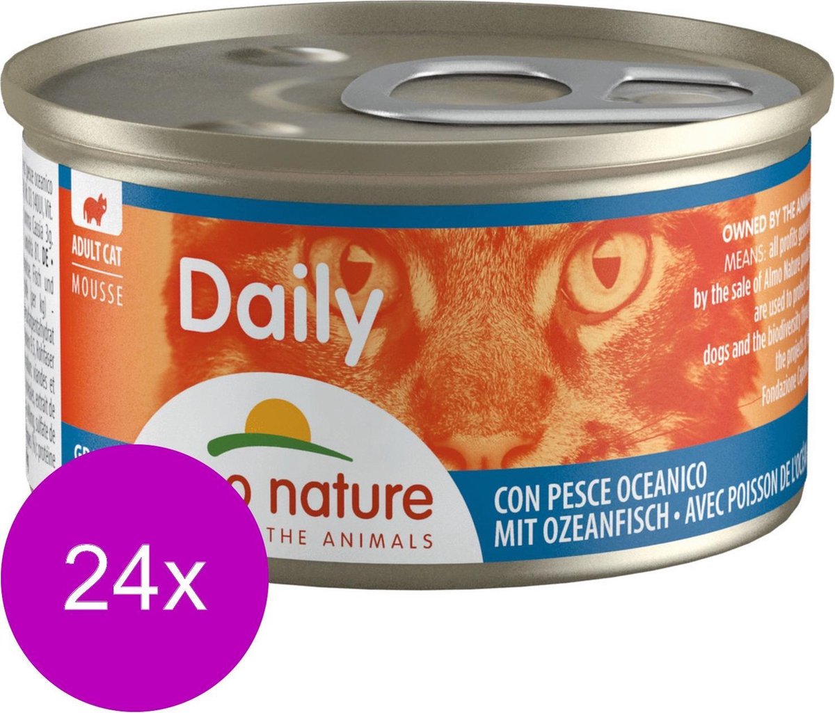 Almo Nature Cat Blik Daily Menu Mousse 85 g - Kattenvoer - 24 x Oceaanvis