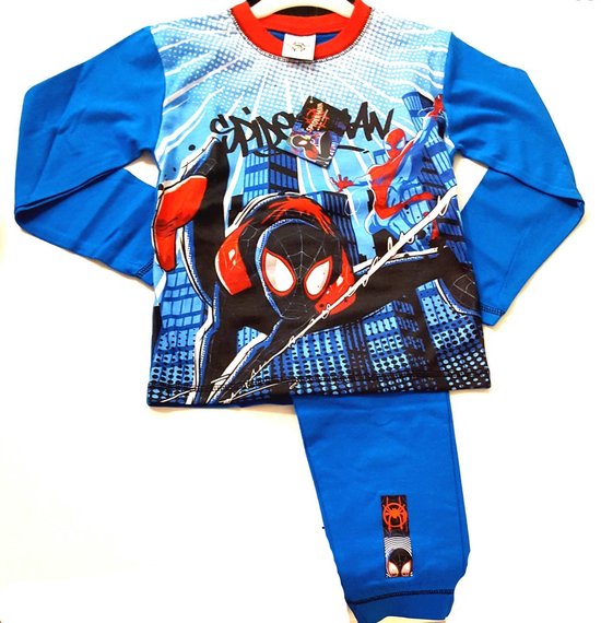uitglijden Riskeren Likeur Marvel Spiderman - kleuter/kinder pyjama - blauw- maat 104/110 | bol.com