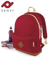 Senvi Retro Rugzak - Rood/Bruin/Creme - 18 Liter