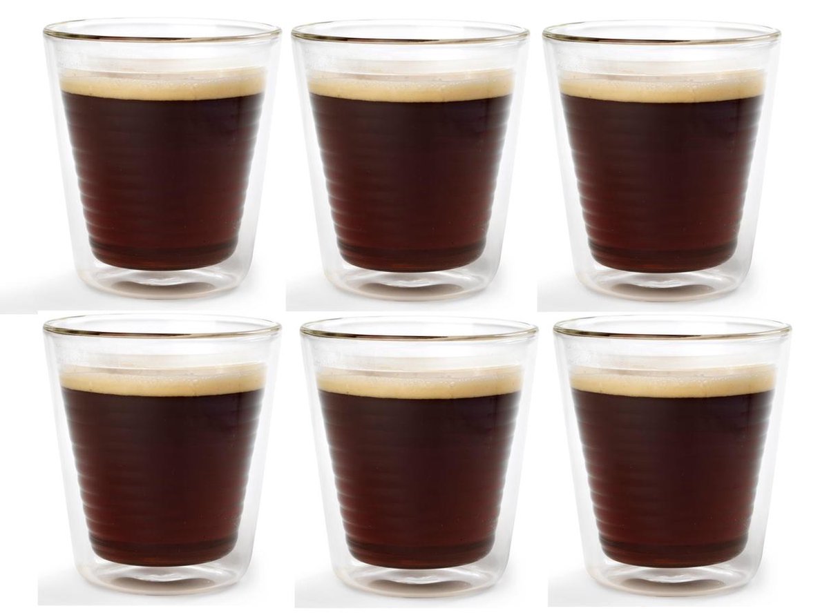 Hovac G15 dubbelwandig koffie-/theeglas 20cl (set van 6) | bol.com