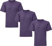 Senvi Kids 3 Pack T-Shirt Ronde Hals Maat: 104 - Kleur: Paars Mêlee