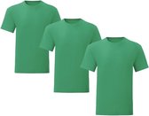 Senvi 3 pack T-Shirts Ronde hals - Maat S - Kleur - Kelly Groen