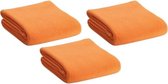 3x Couvertures polaires / plaids / plaids orange 120 x 150 cm - Couvertures canapé / salon