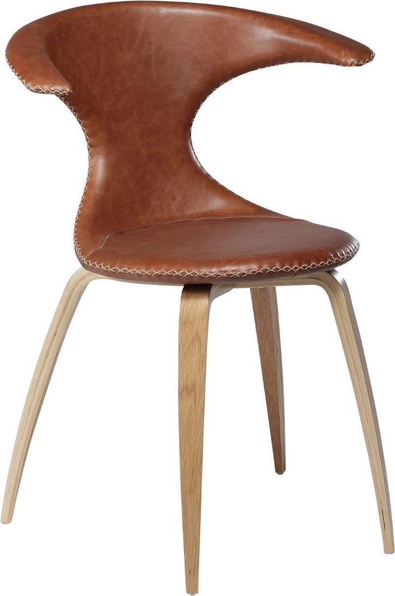 Dan-Form eetkamerstoel flair lichtbruin leder hout 81 x 64 x 57 (4 stuks)